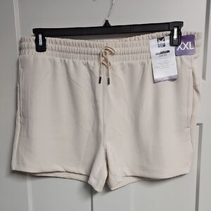 Women’s Drawstring Athletic Shorts in Cream - XXL